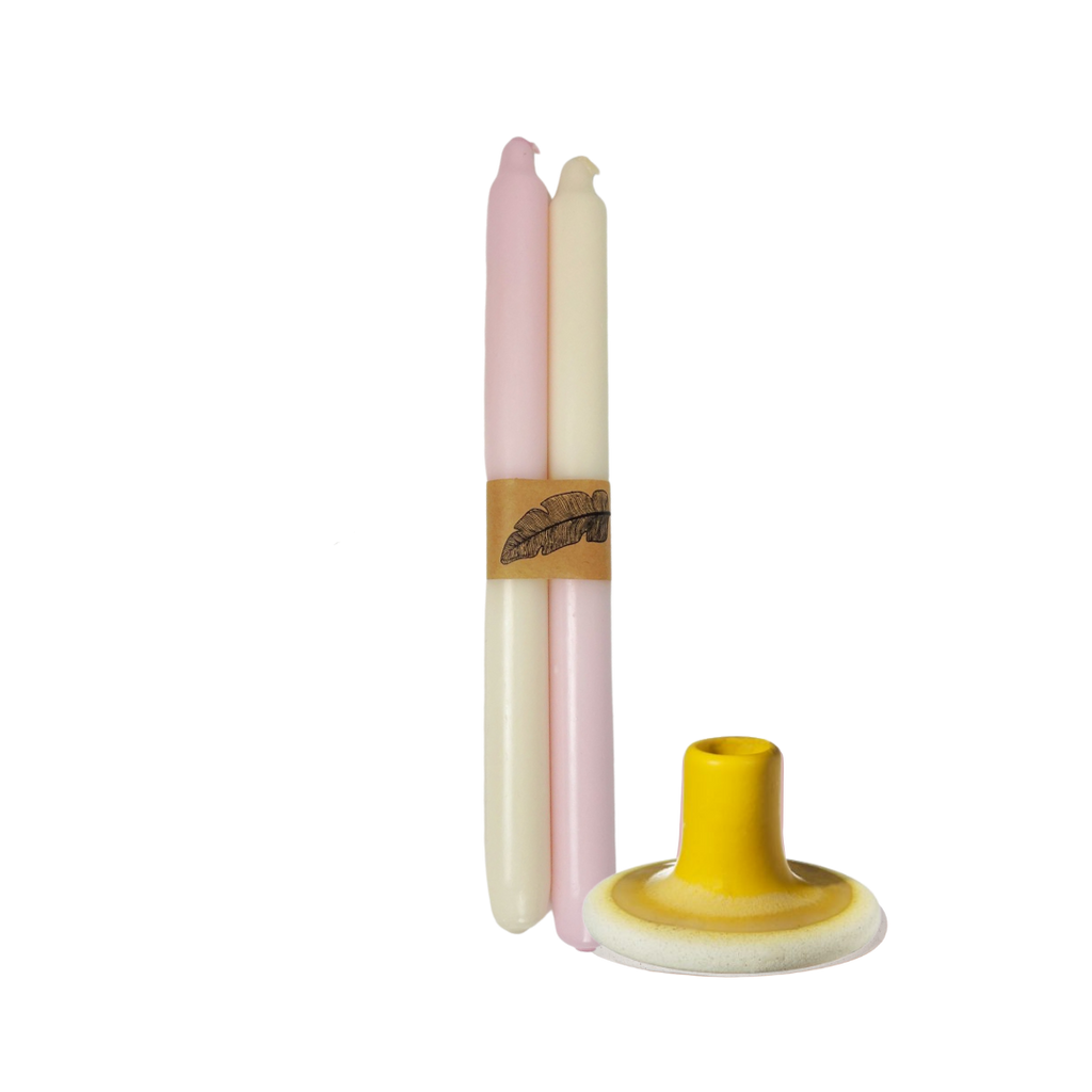 Candlestick Holders: Tonal Yellow
