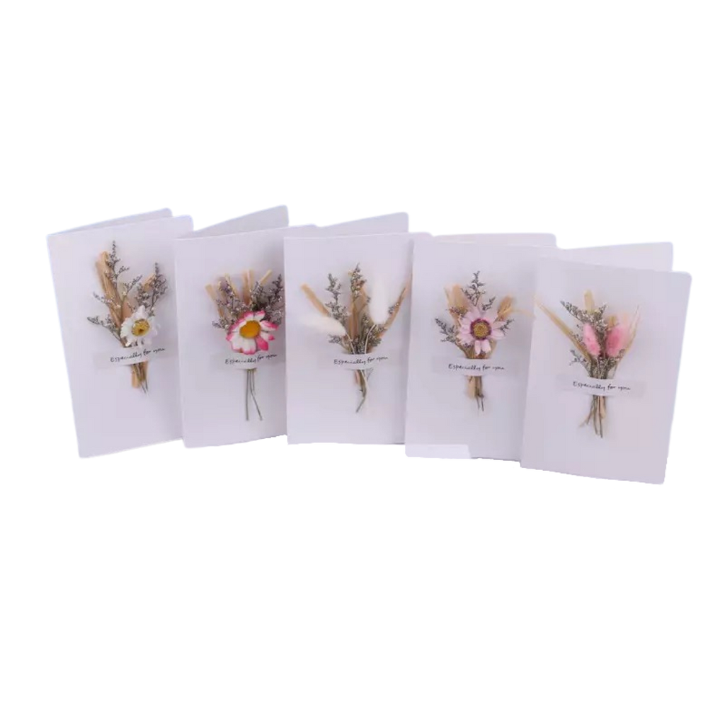 Greeting Cards with preserved bouquet: Pack of 5